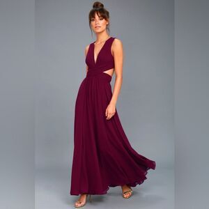 Lulu’s Plum Purple Cutout Maxi Dress Dress XL